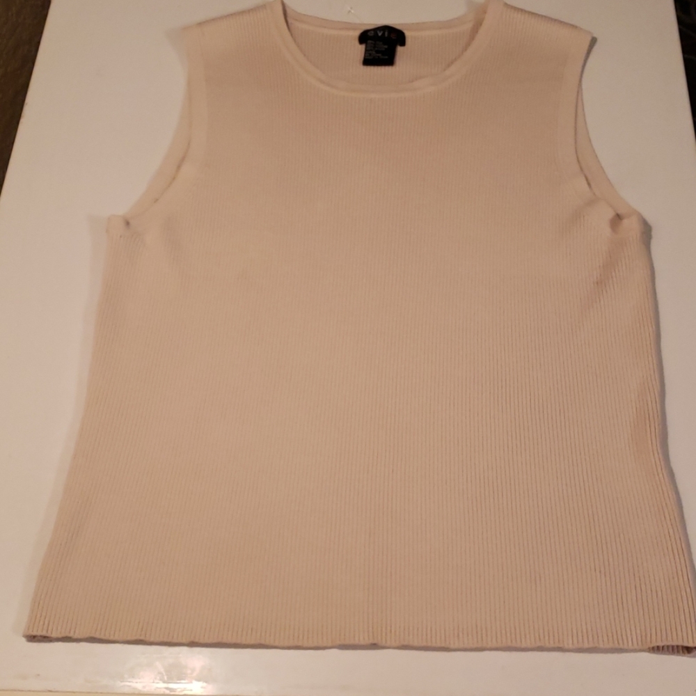 Evie cream ribbed tank top